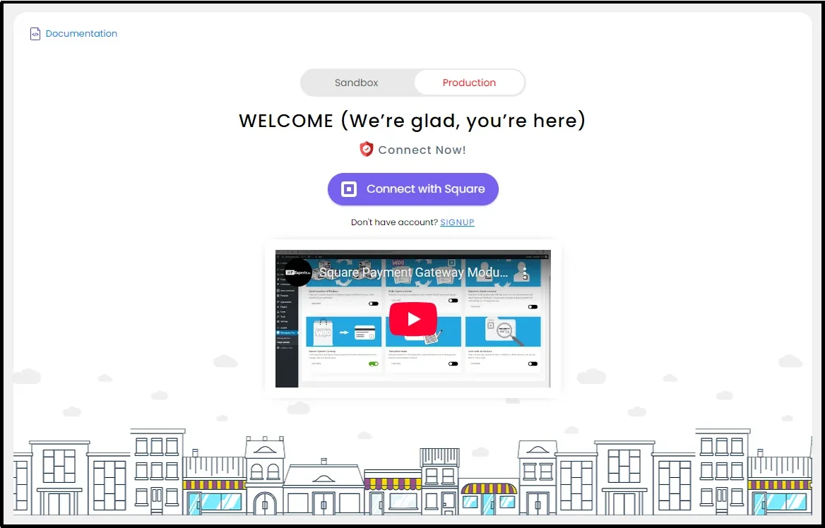 Click on Connect to Square Button in WC Shop Sync