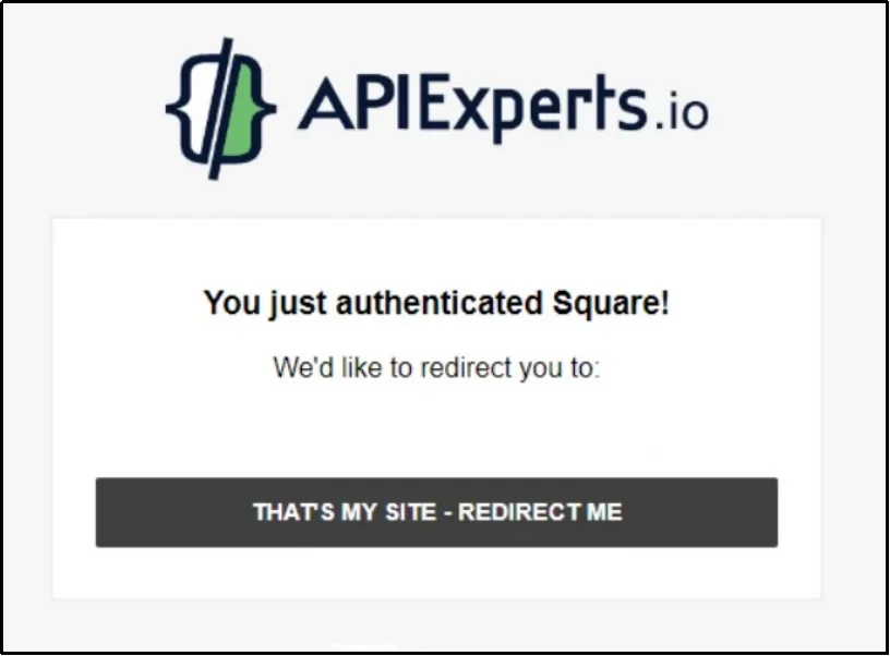 Redirected to Confirmation Screen After Successful Connection