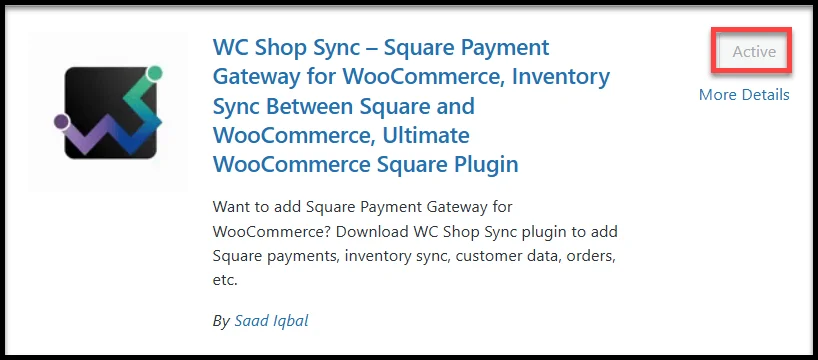 Searching for the WC Shop Sync plugin in the WordPress plugin directory
