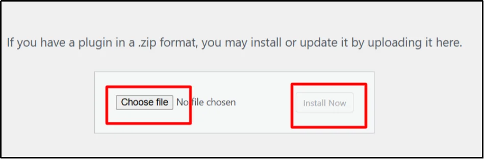 Selecting the WooSquare Plus ZIP file for upload