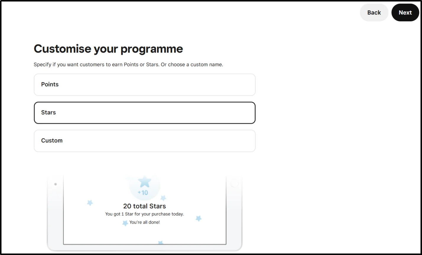 Choose custom name for loyalty points