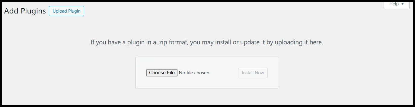 Click the Choose File option to upload a plugin