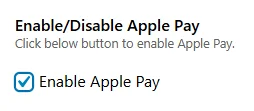 Enable the Apple Pay option in Square settings