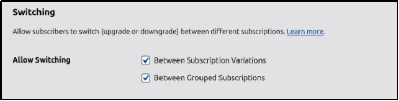 WooCommerce setting to allow customers to switch between subscription plans