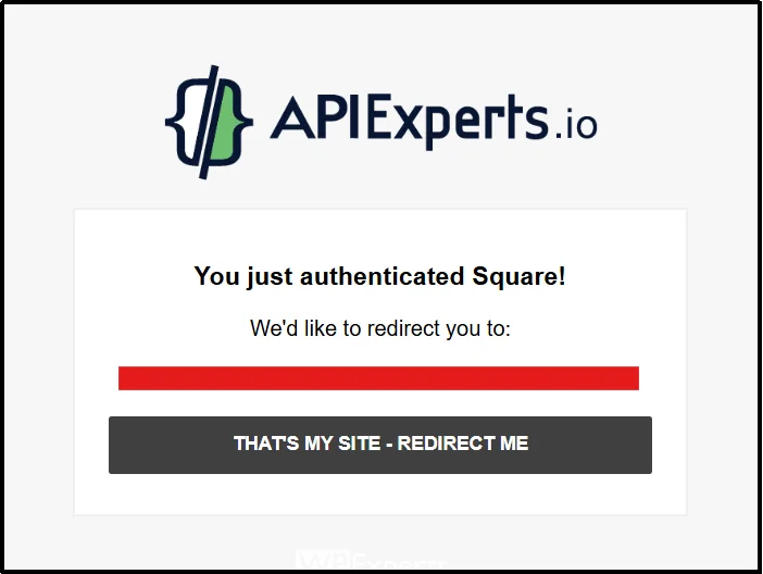 Square authorization screen redirecting back to WooCommerce store