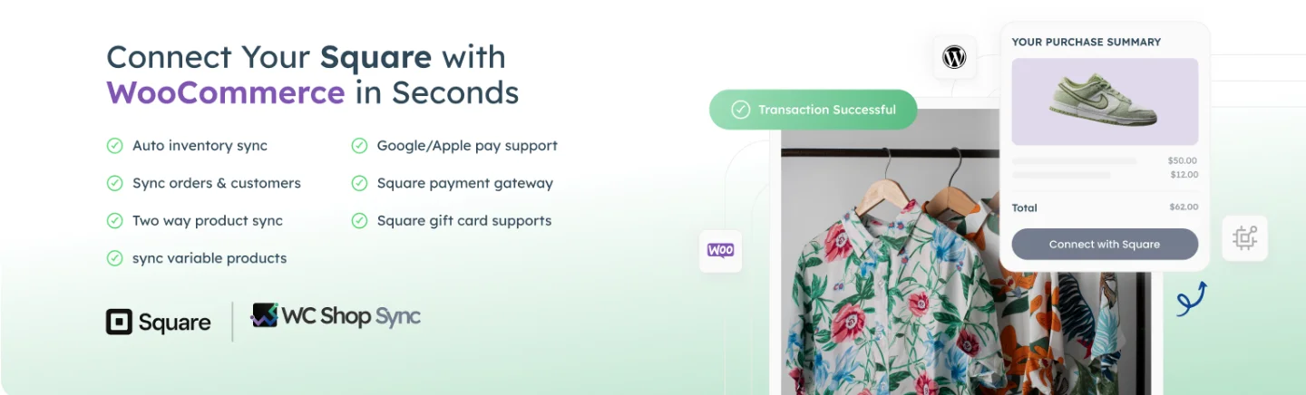 WC Shop Sync plugin connecting Square POS and WooCommerce with real-time inventory synchronization
