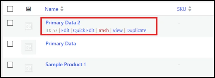 Click Edit on the WooCommerce product to add cross sell products