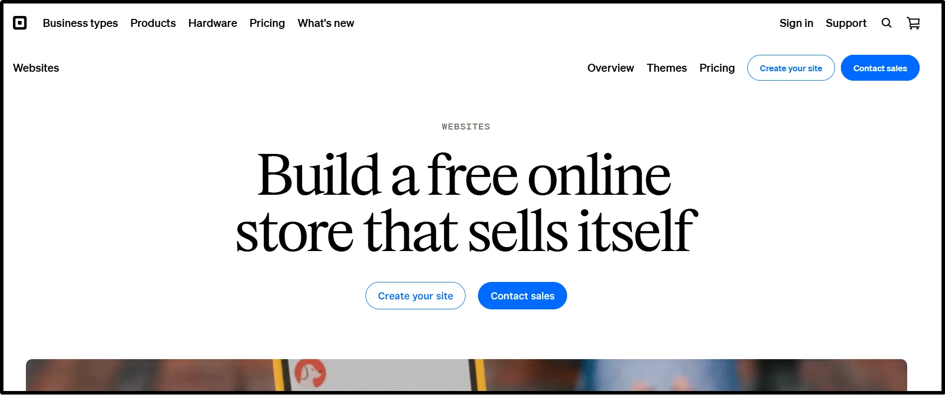 What Is Square Online? dashboard showing the ecommerce platform and built-in business management tools