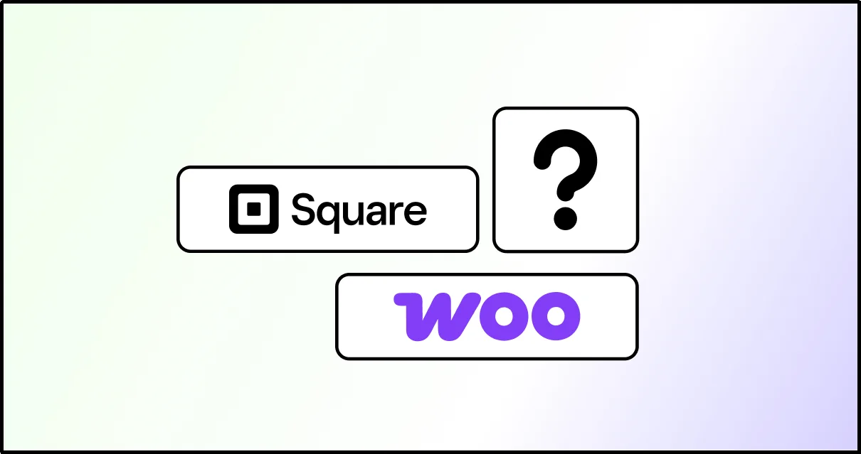 Square and WooCommerce logos with a question mark, comparing which Square integration fits your store